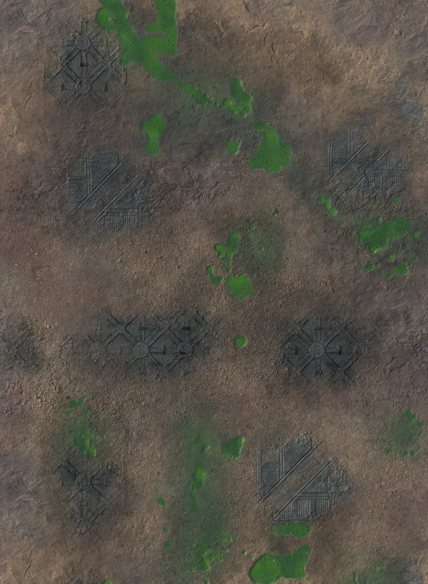 Spielmatte 44"x60" Double G-Mat: Badlands and Toxic Badlands