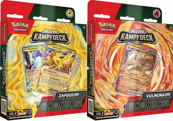 Pokémon Cards Deluxe Kampfdeck März 2024 - 1x Zapdos ex und 1x Vulnona ex