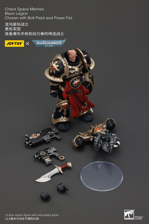JOYTOY Warhammer 40.000 Actionfigur Chaos Space Marines Black Legion Chosen with Bolt Pistol and Power Fist 20 cm