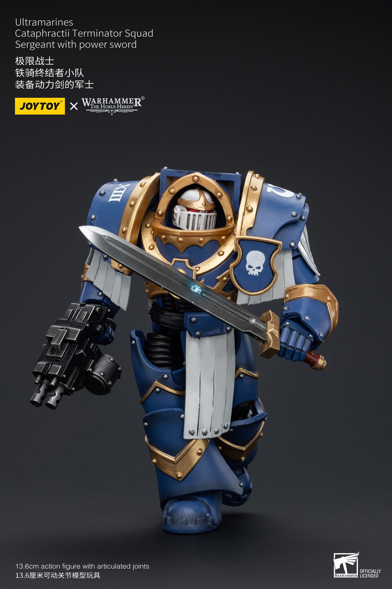 JOYTOY Warhammer The Horus Heresy Actionfigur 1/18 Ultramarines Cataphractii Terminator Squad Sergeant with Power Sword 14 cm