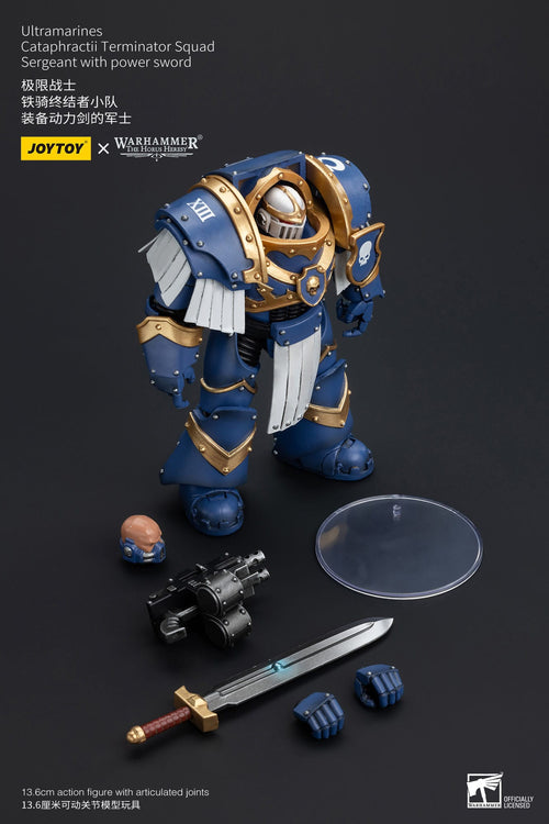 JOYTOY Warhammer The Horus Heresy Actionfigur 1/18 Ultramarines Cataphractii Terminator Squad Sergeant with Power Sword 14 cm